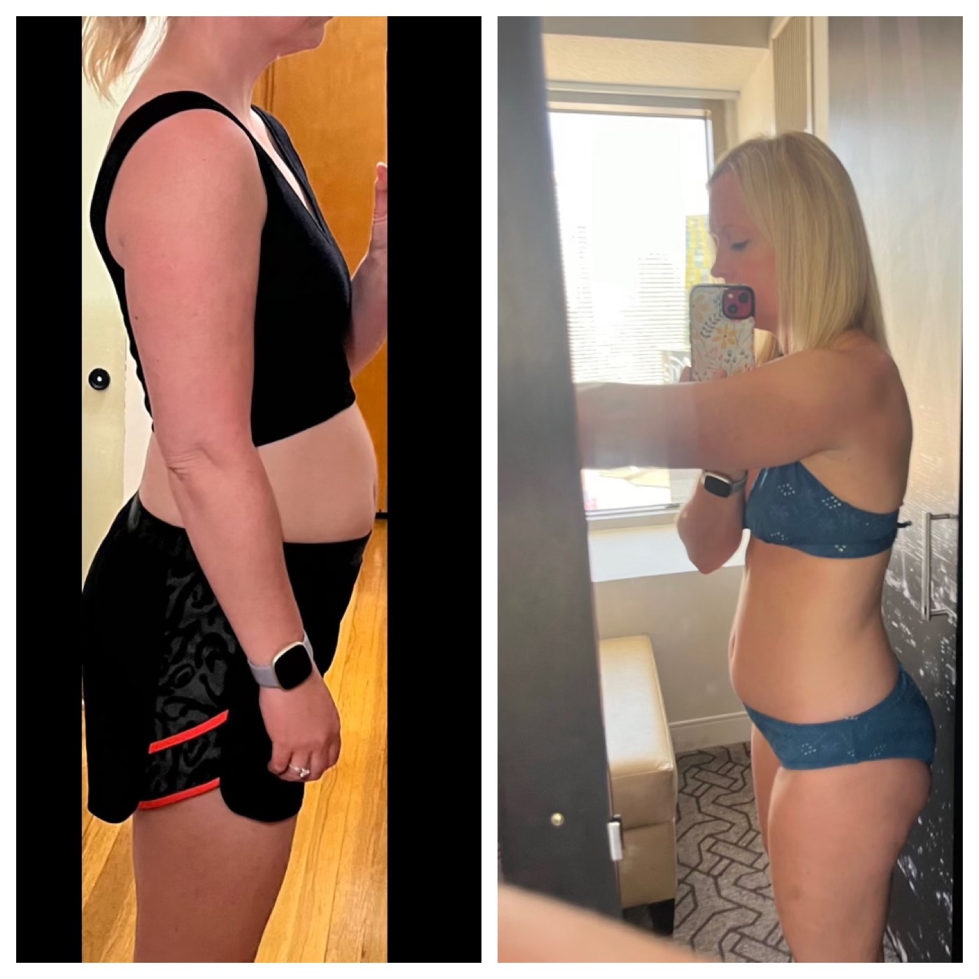 Client before and after progress comparison
